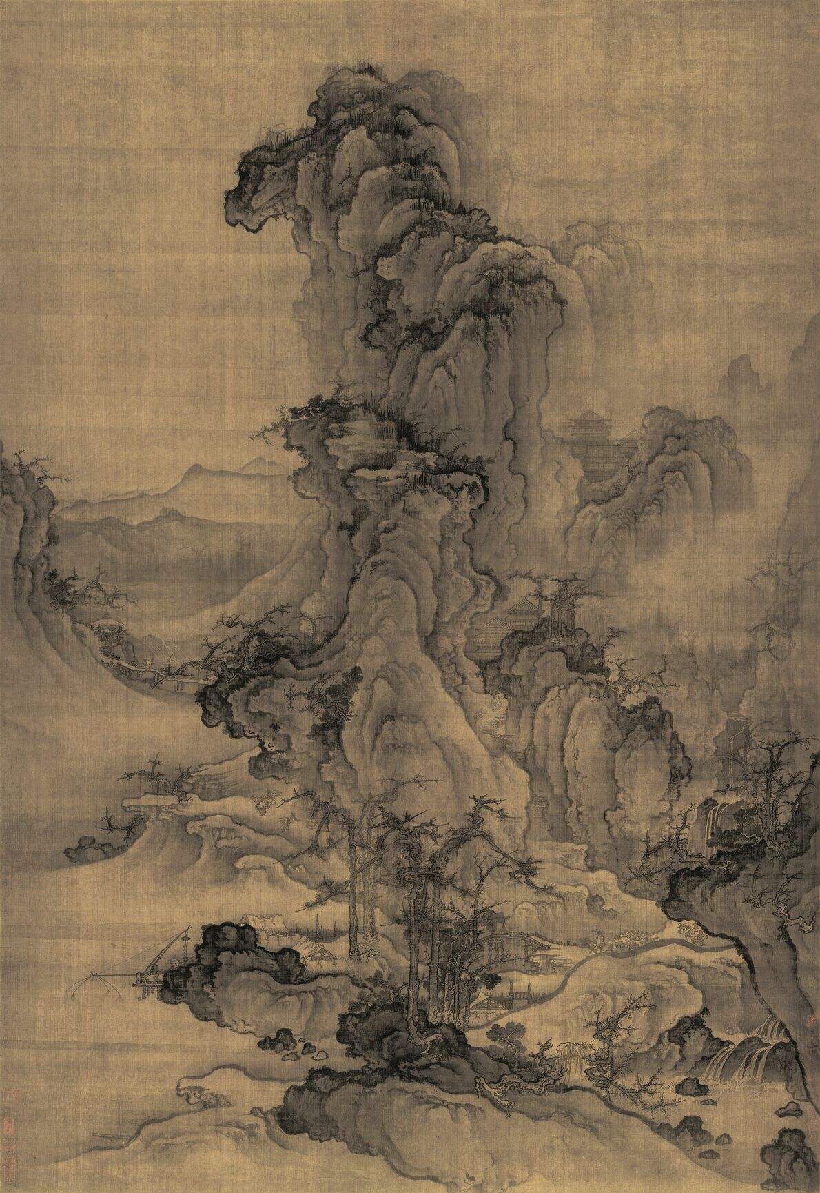 秋山行旅图全貌
