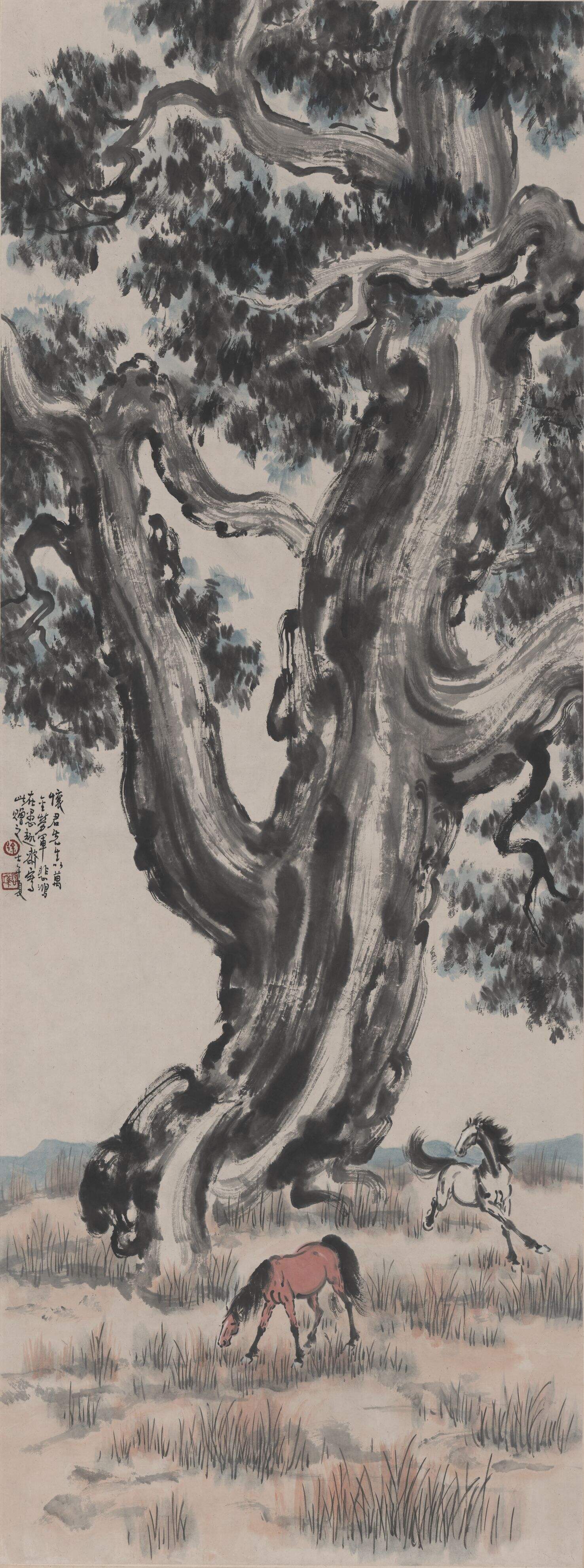 柏树双马图缩略图