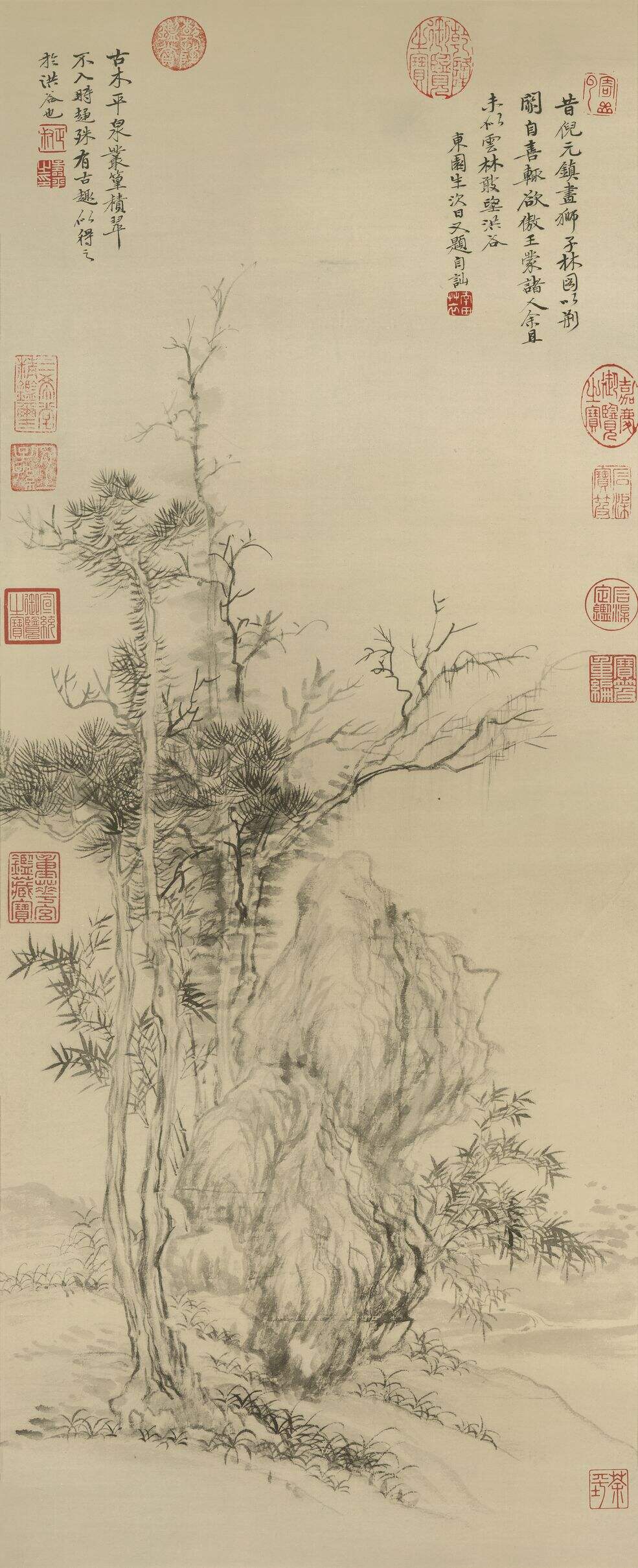 仿倪瓒古木丛篁图缩略图