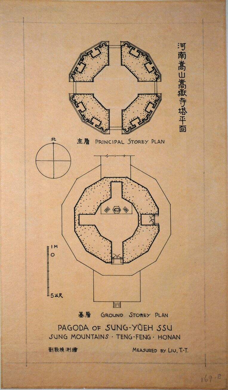 河南嵩山嵩岳寺塔平面图缩略图