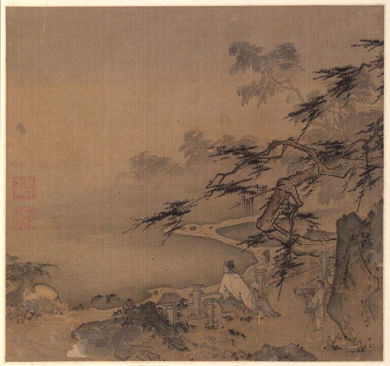 松荫观鹿图缩略图