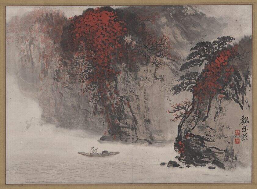 独舟游江图轴缩略图