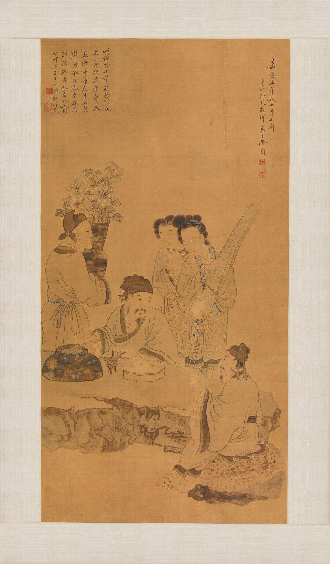 仿老莲品酒图缩略图