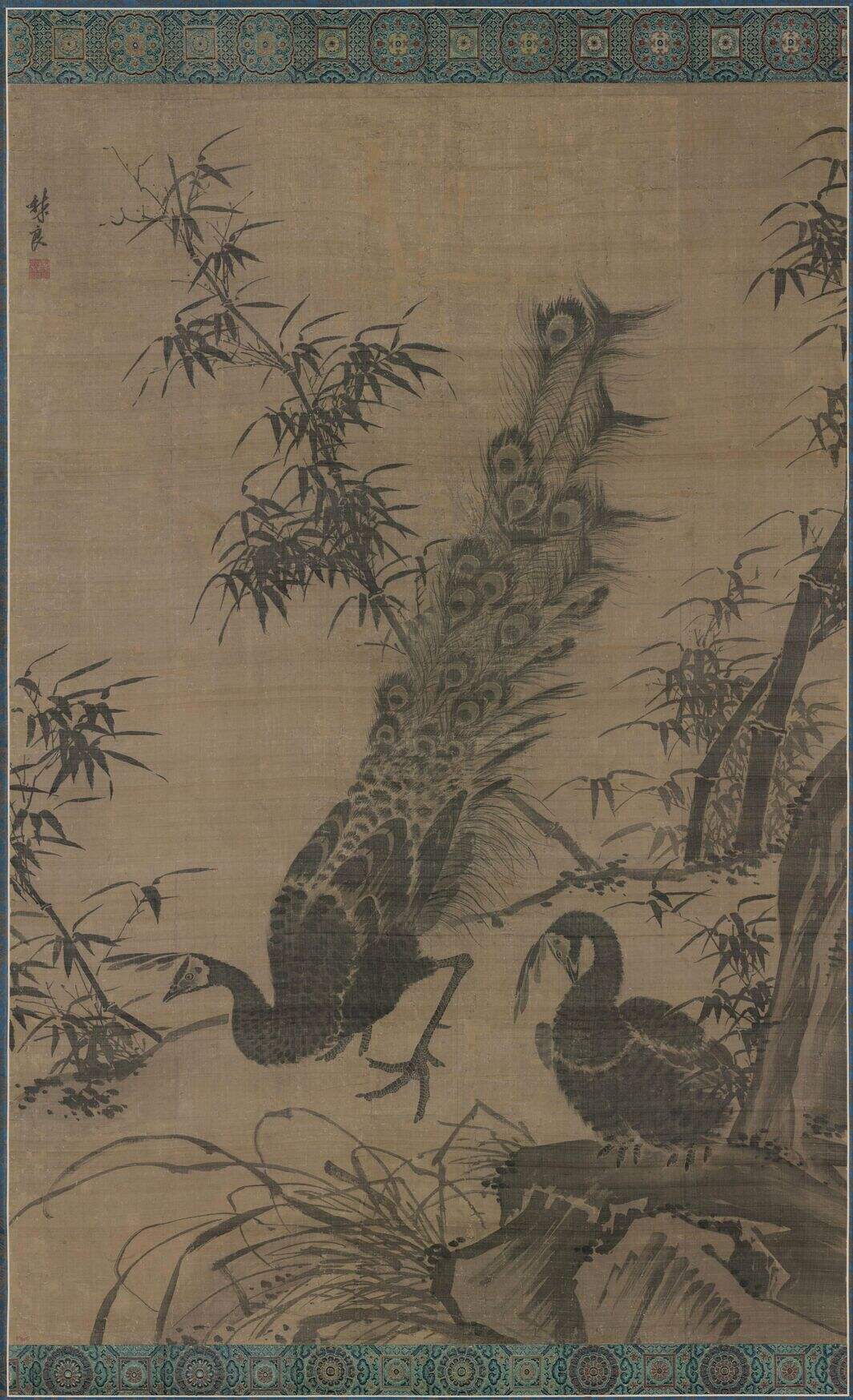 孔雀竹石图缩略图