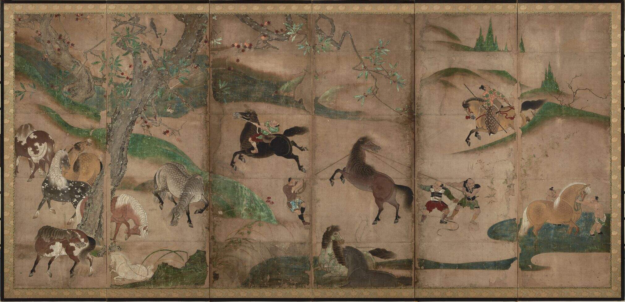 牧马图屏风第一屏缩略图
