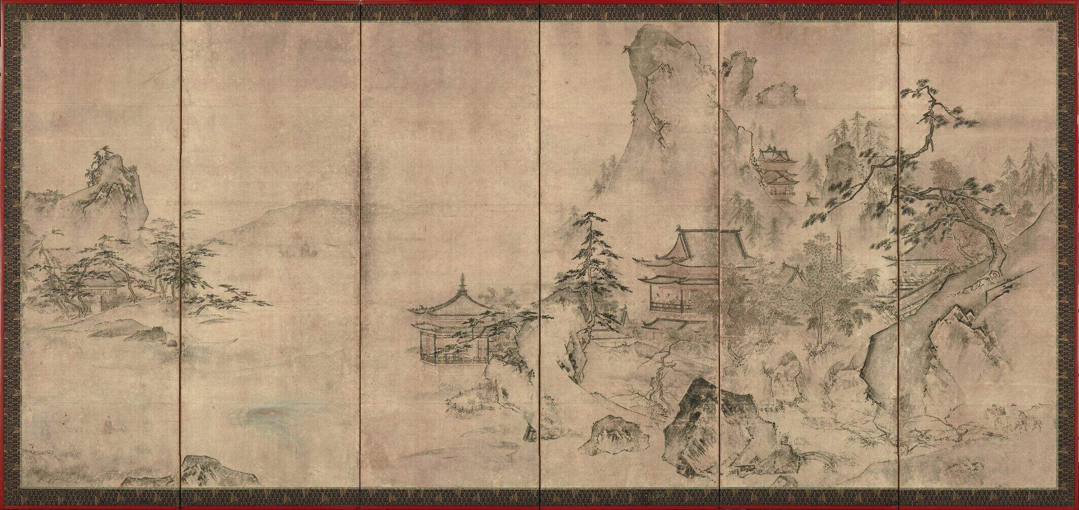 室町时代 周文 四季山水图屏风第4屏缩略图