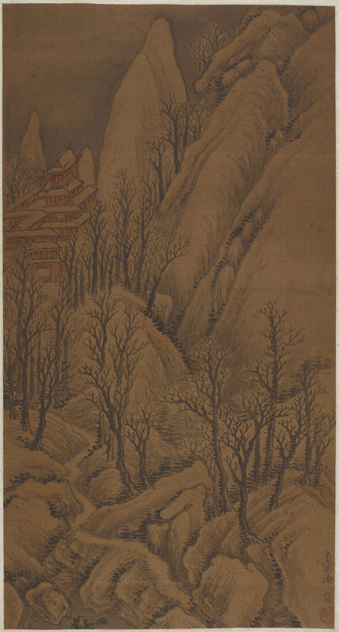 雪山道观图缩略图