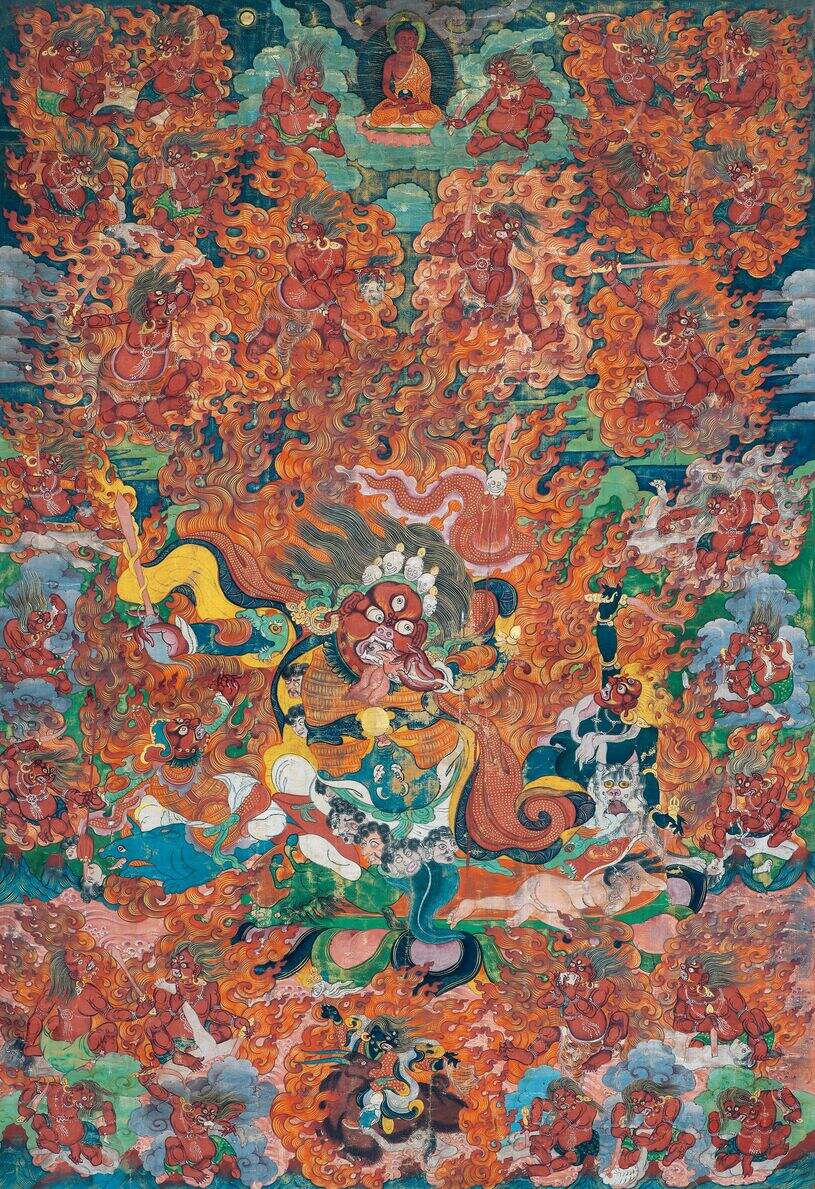 佛画 唐卡大红司命蒙古格鲁派缩略图