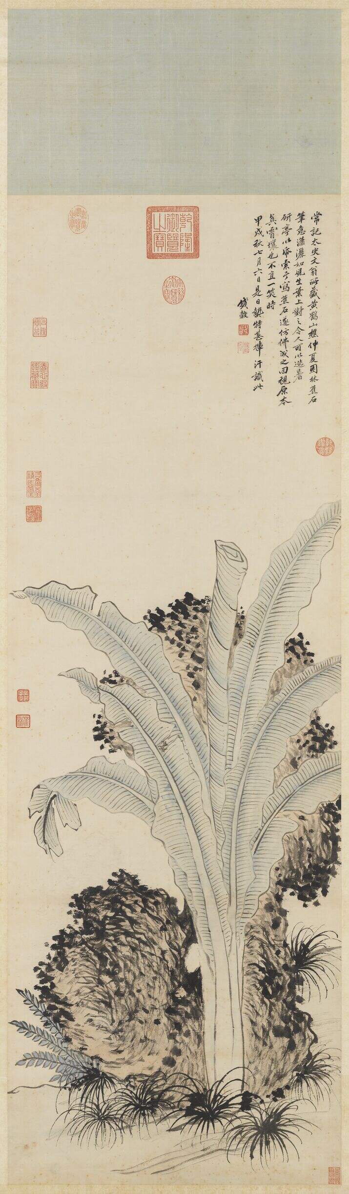 仿王蒙蕉石图缩略图