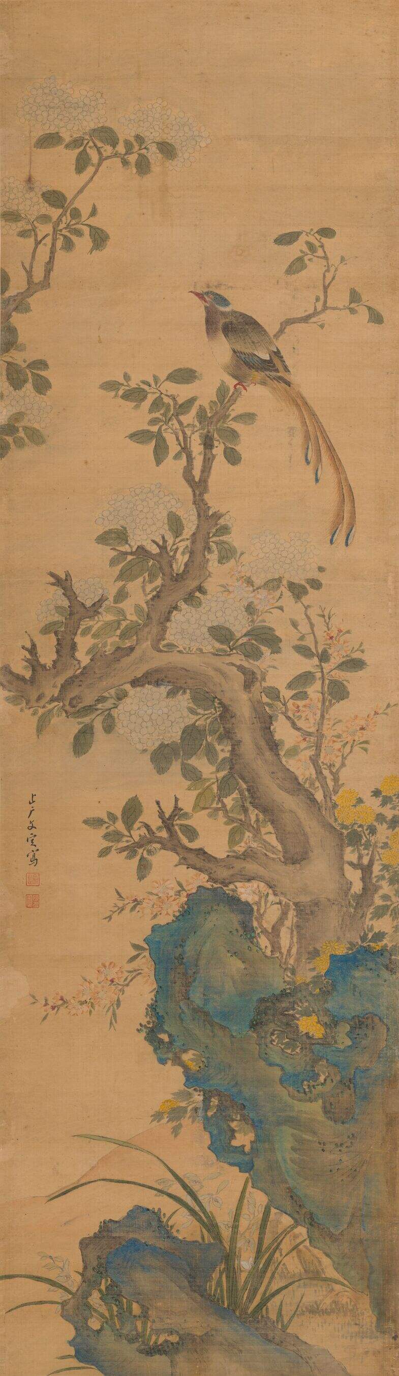 绣球春鸟图缩略图