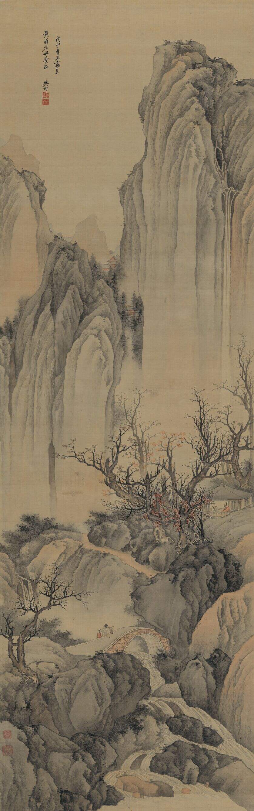 秋山听瀑图缩略图