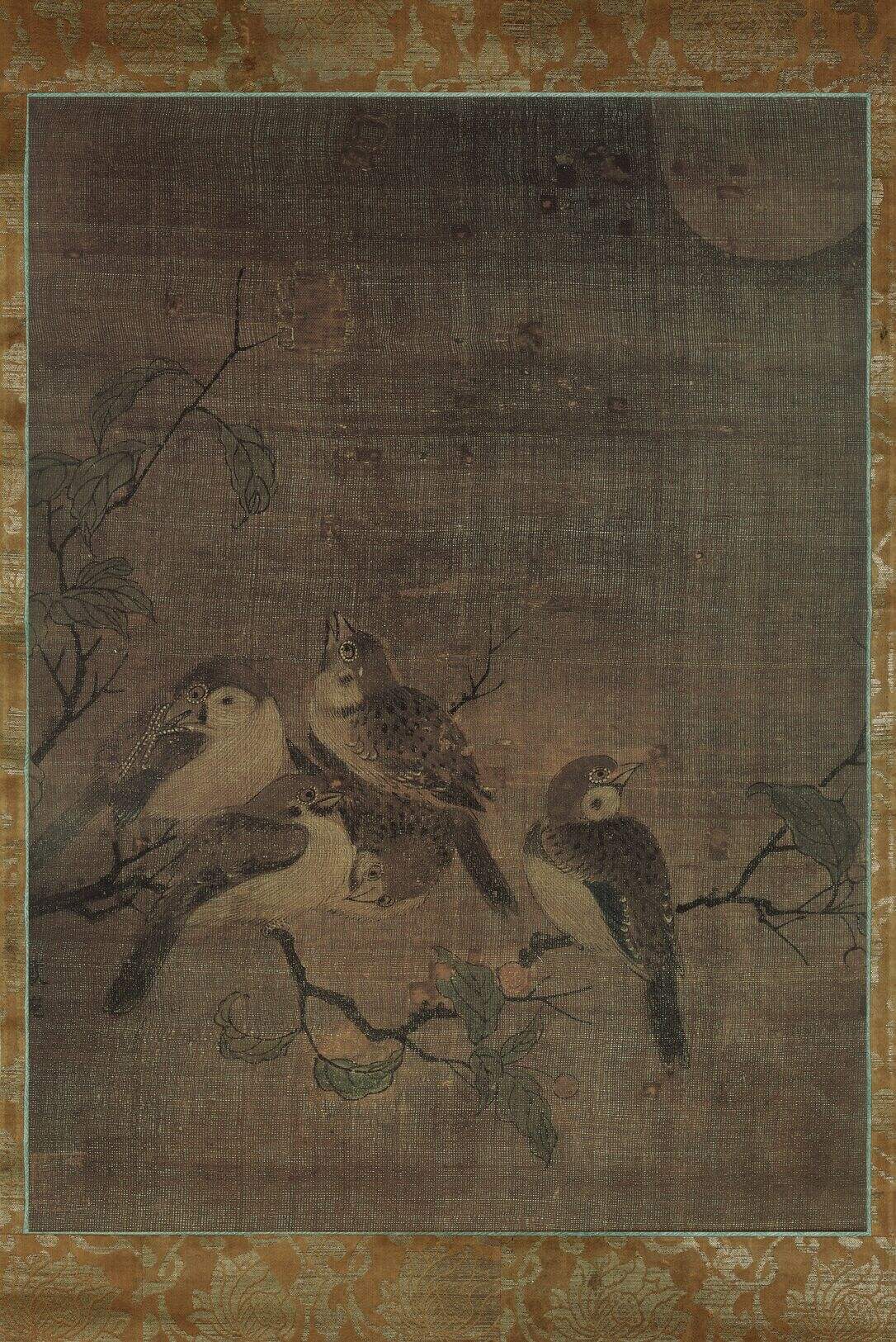 月下五雀图缩略图