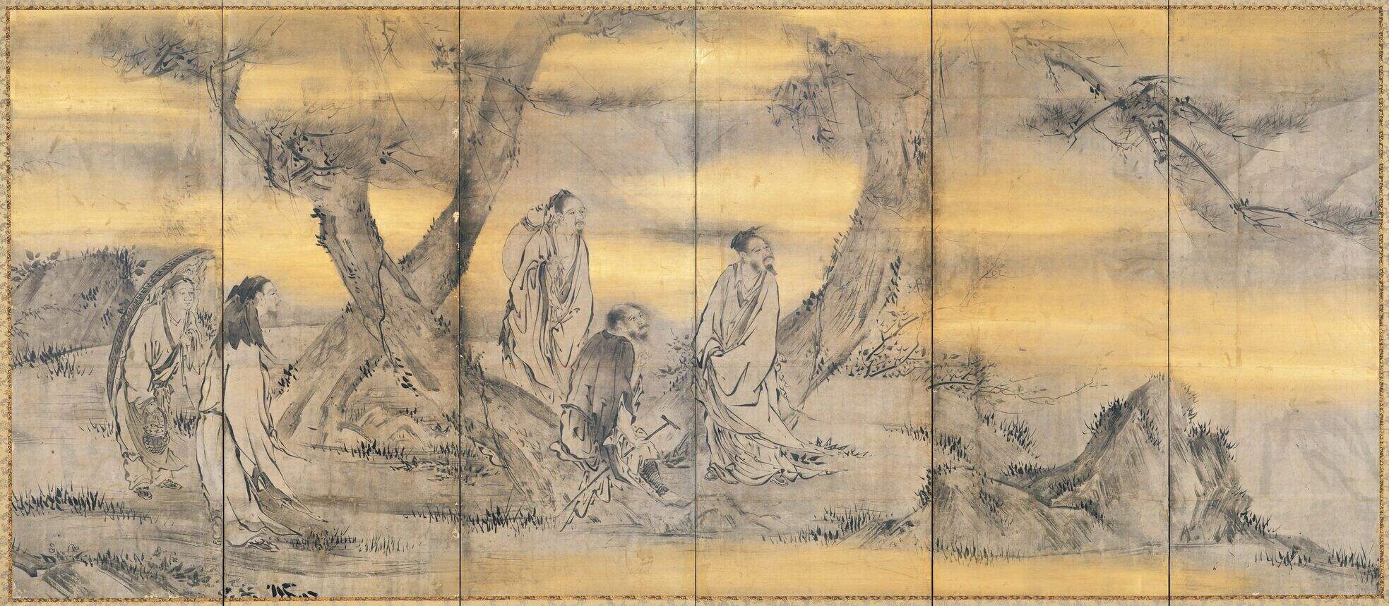 仙人高士图屏风（右）缩略图