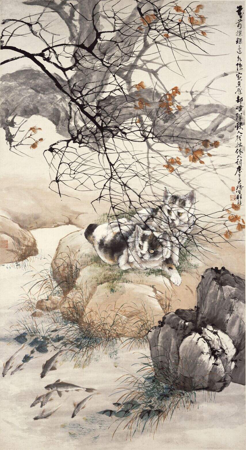 双猫窥鱼图缩略图