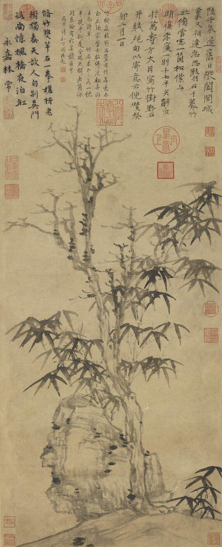 竹树野石图缩略图