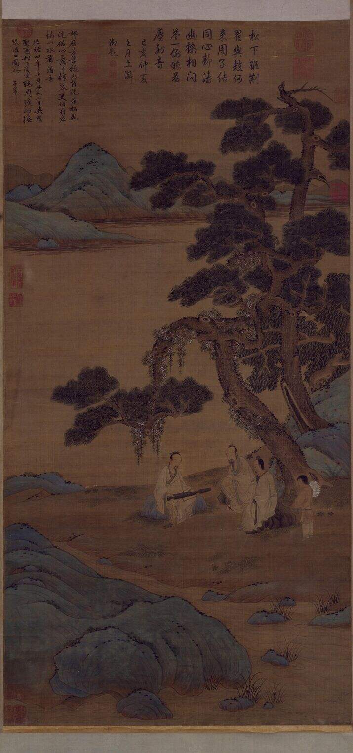 松下听琴图缩略图