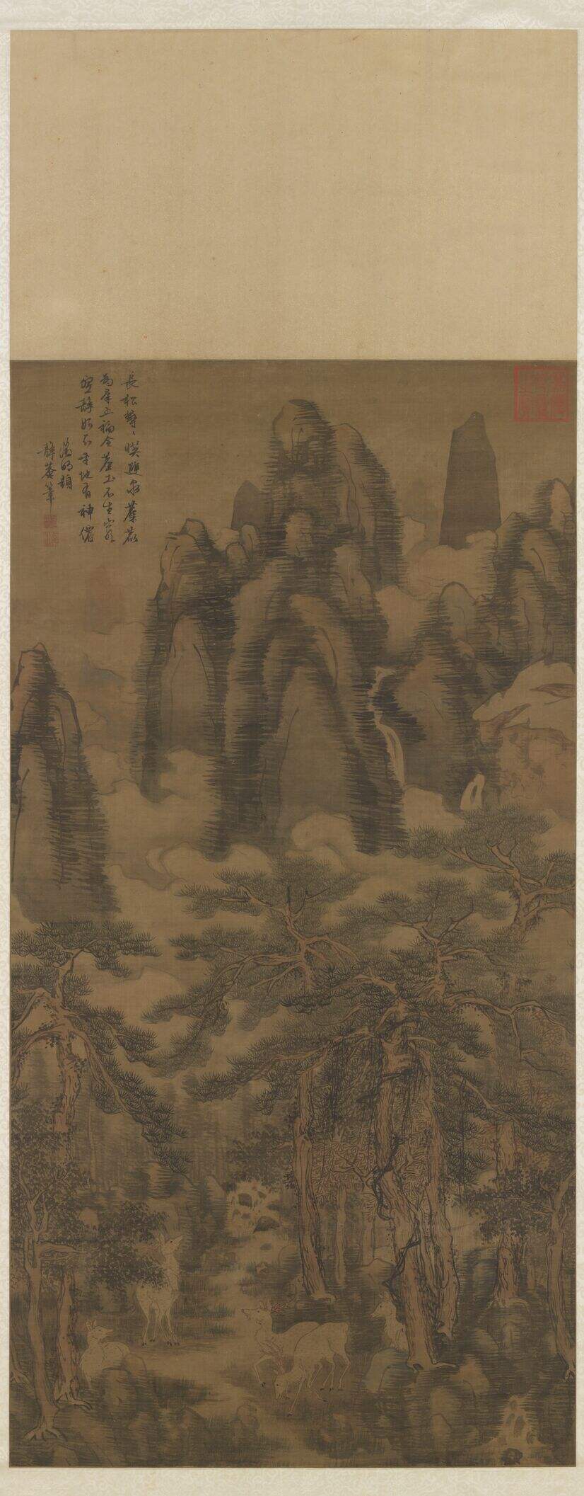 长松五鹿图缩略图