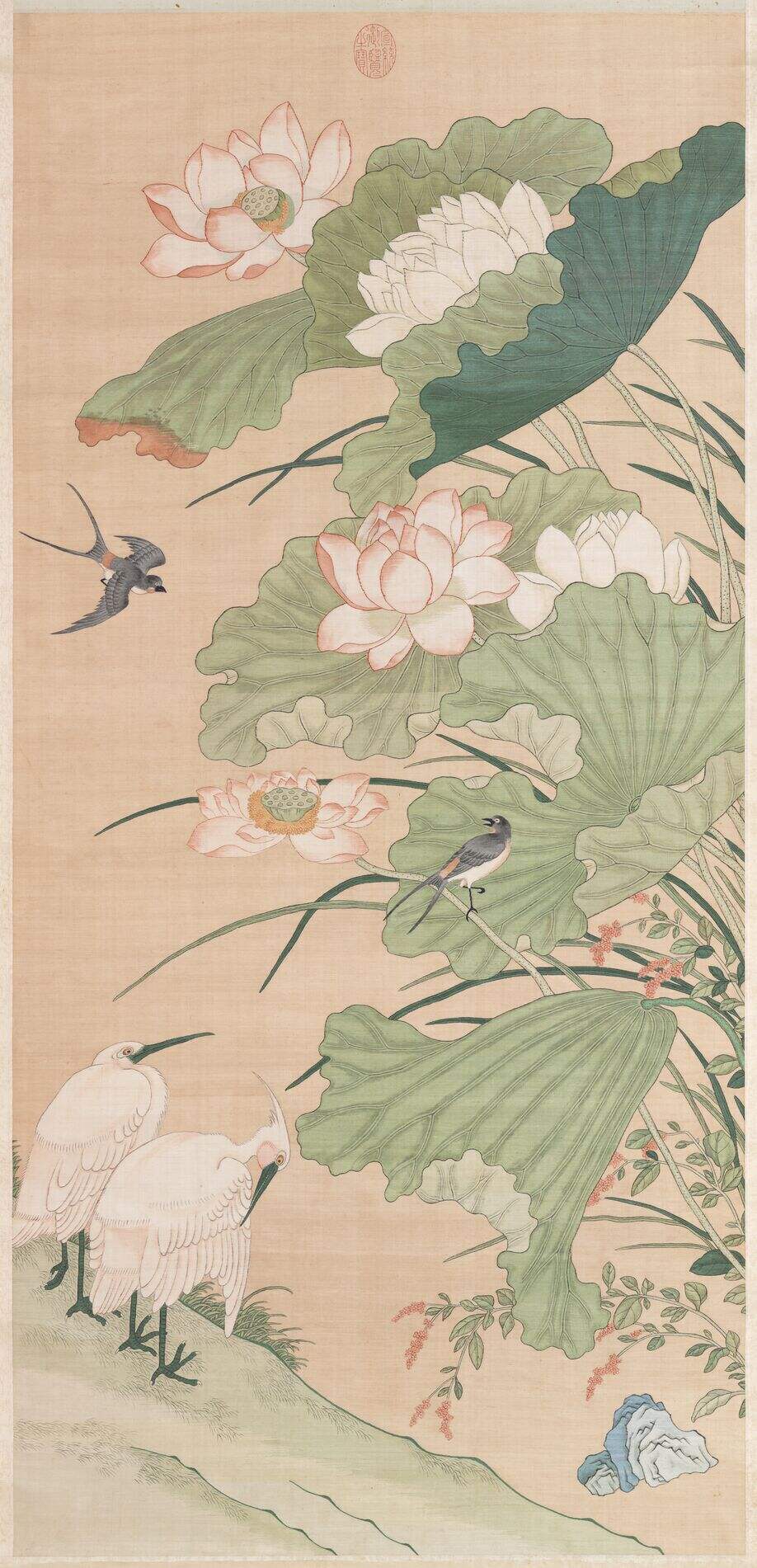 无名氏画荷花缂丝轴缩略图