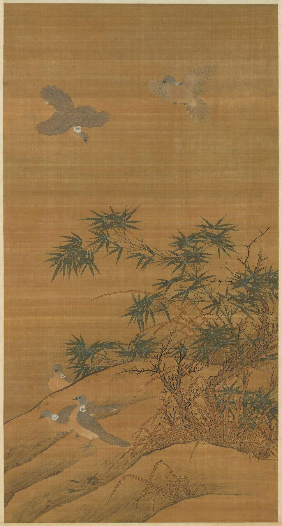 竹林鹁鸽图缩略图
