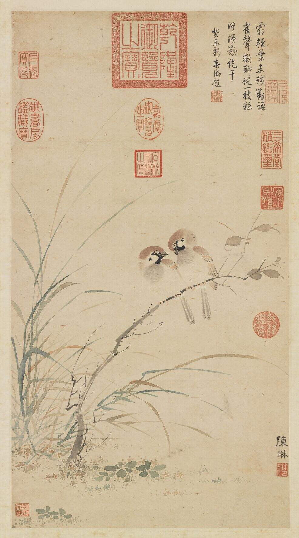 疏枝双雀图缩略图