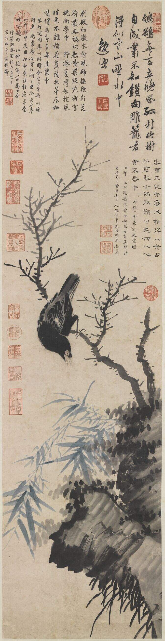 寒林鸲鹆图缩略图
