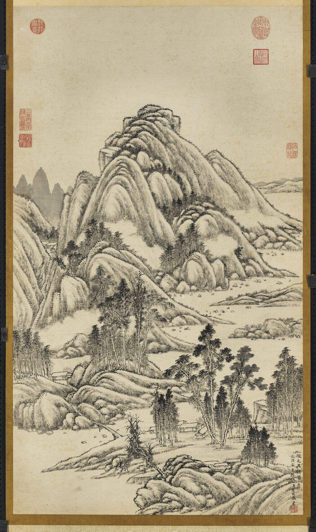 仿吴镇画山水缩略图