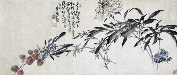 设色花卉横幅缩略图