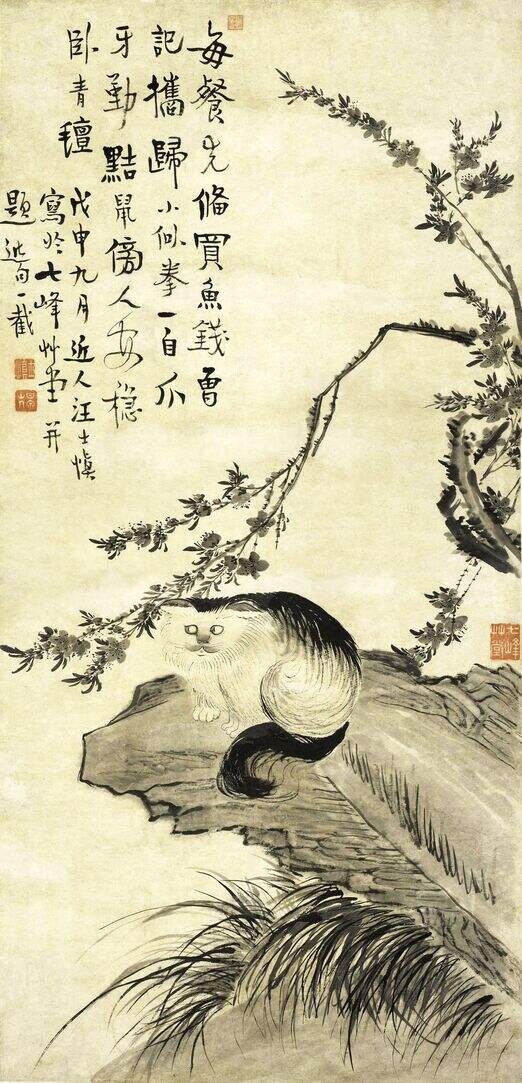 猫石桃花图缩略图