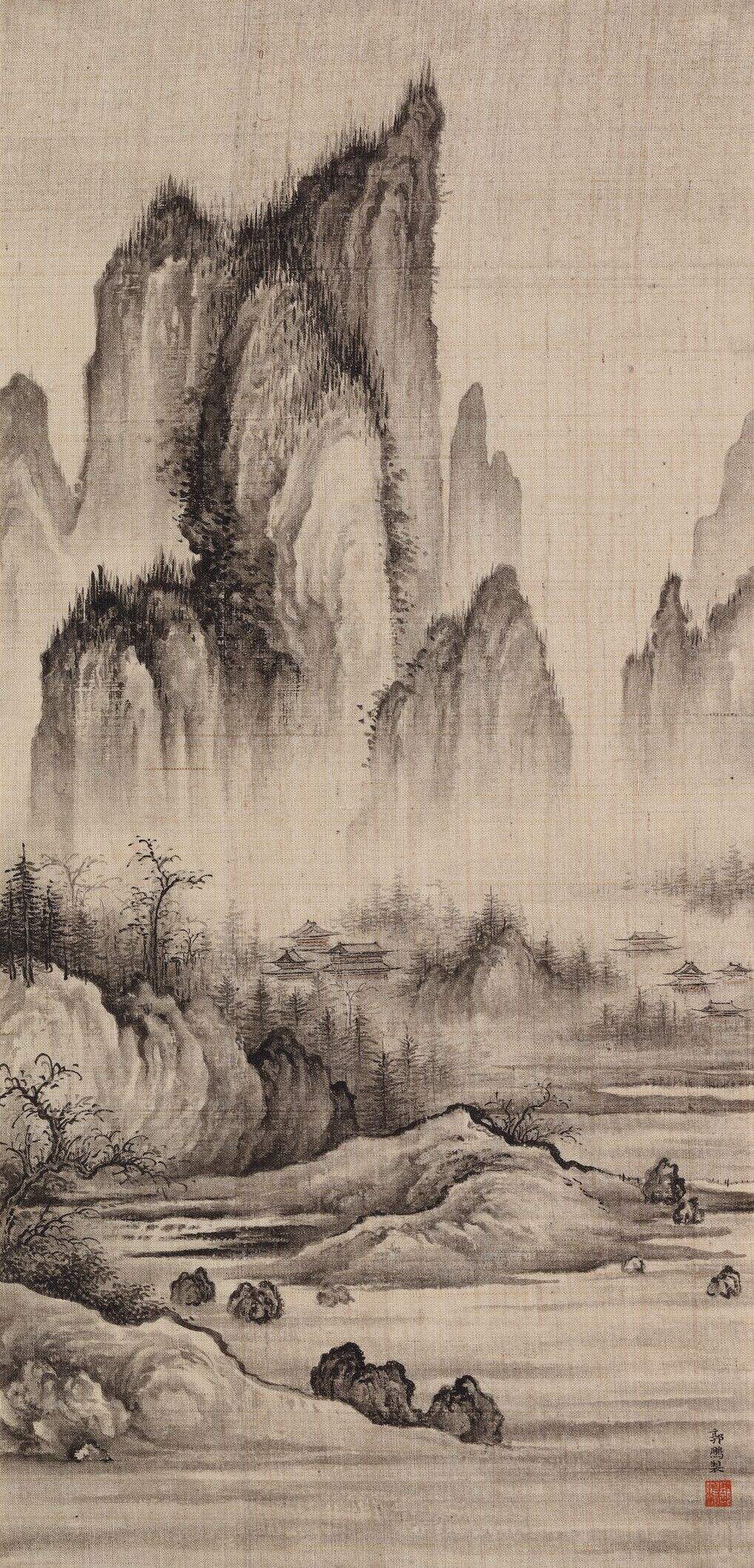 深山古寺图缩略图