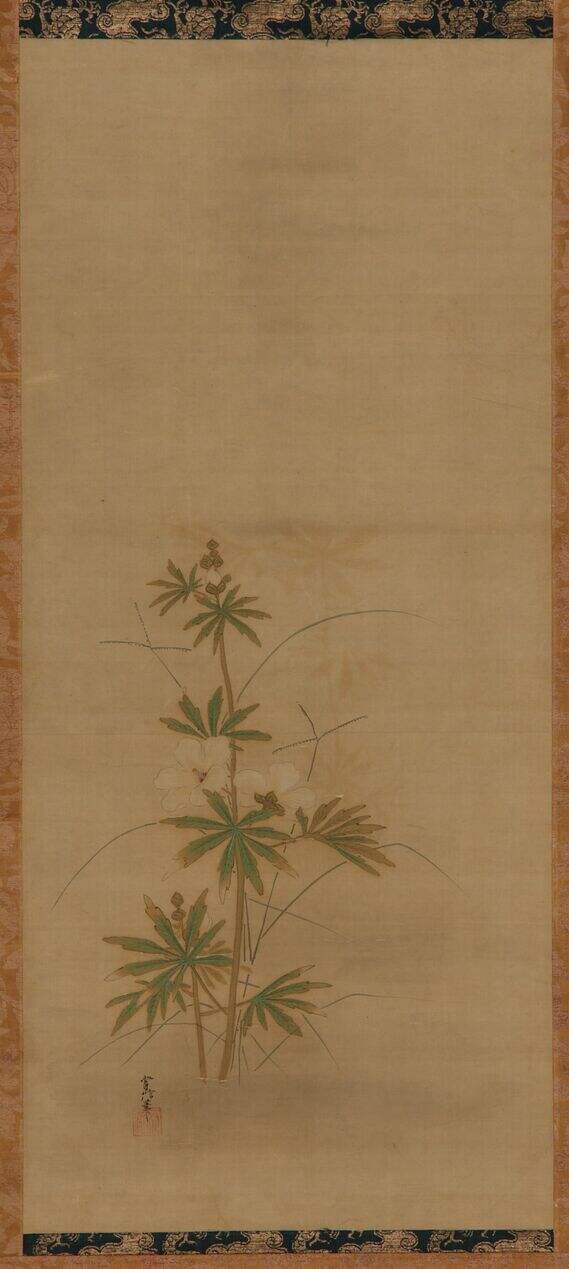 花草对幅之左缩略图