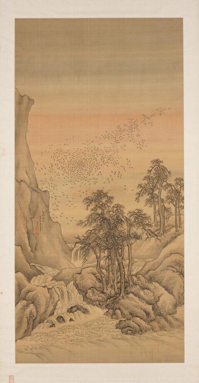 仿李成寒林鸦阵图缩略图