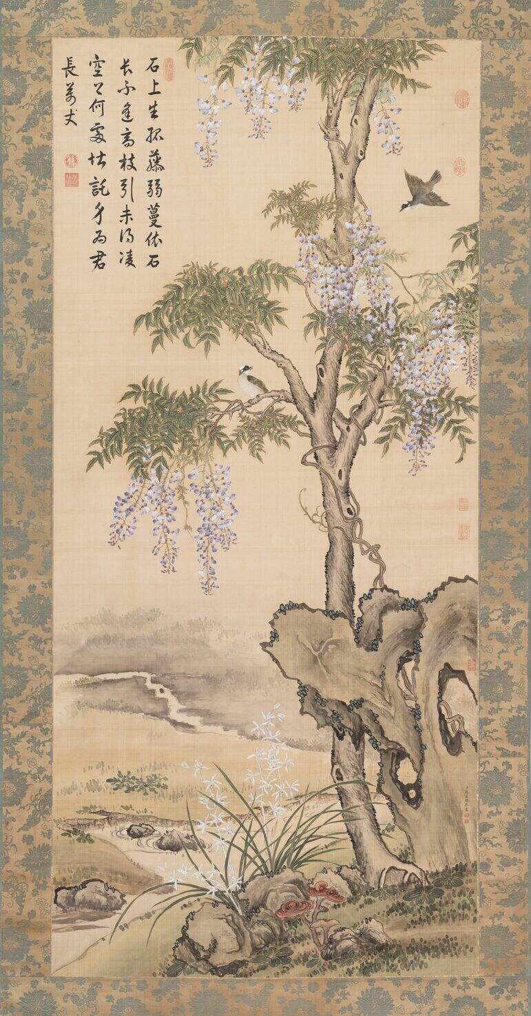藤花山雀图缩略图