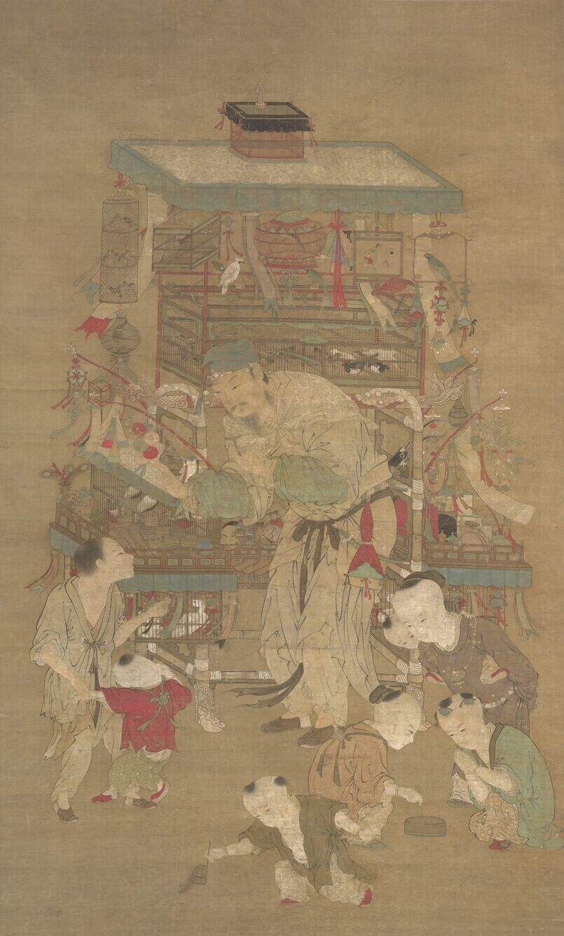 珍禽货郎图缩略图
