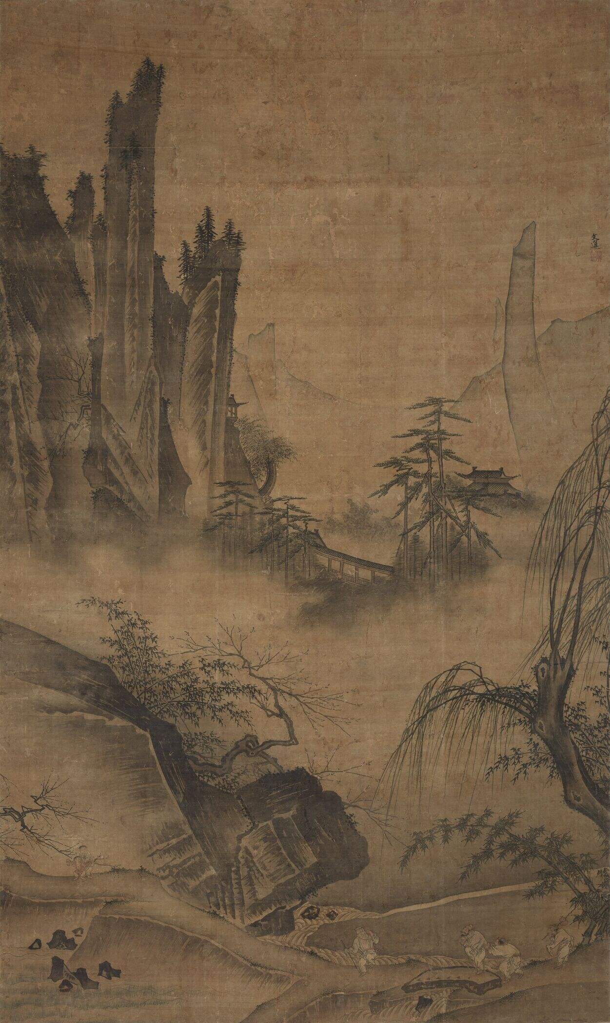 仿马远踏歌图缩略图