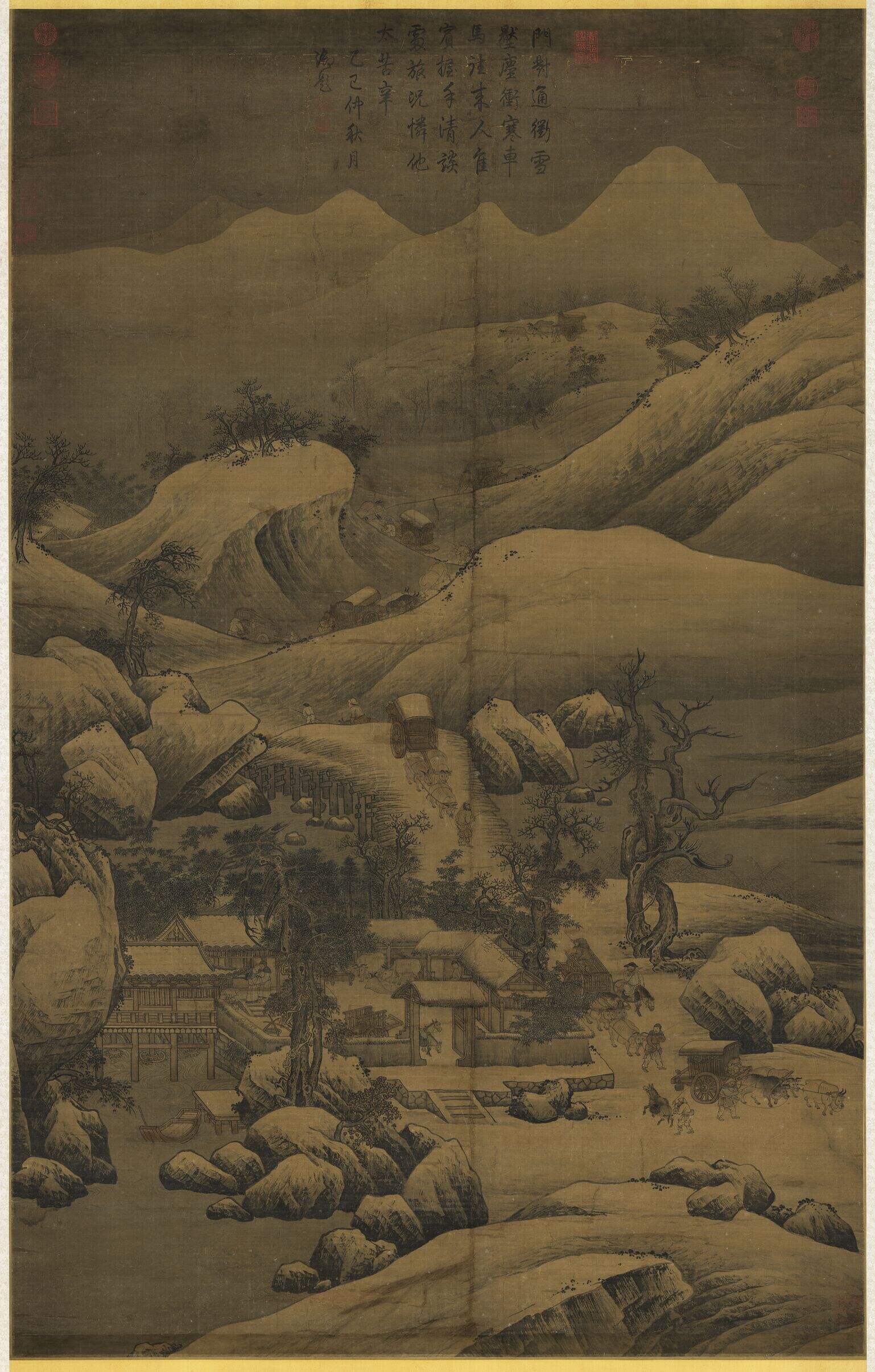雪栈牛车图缩略图