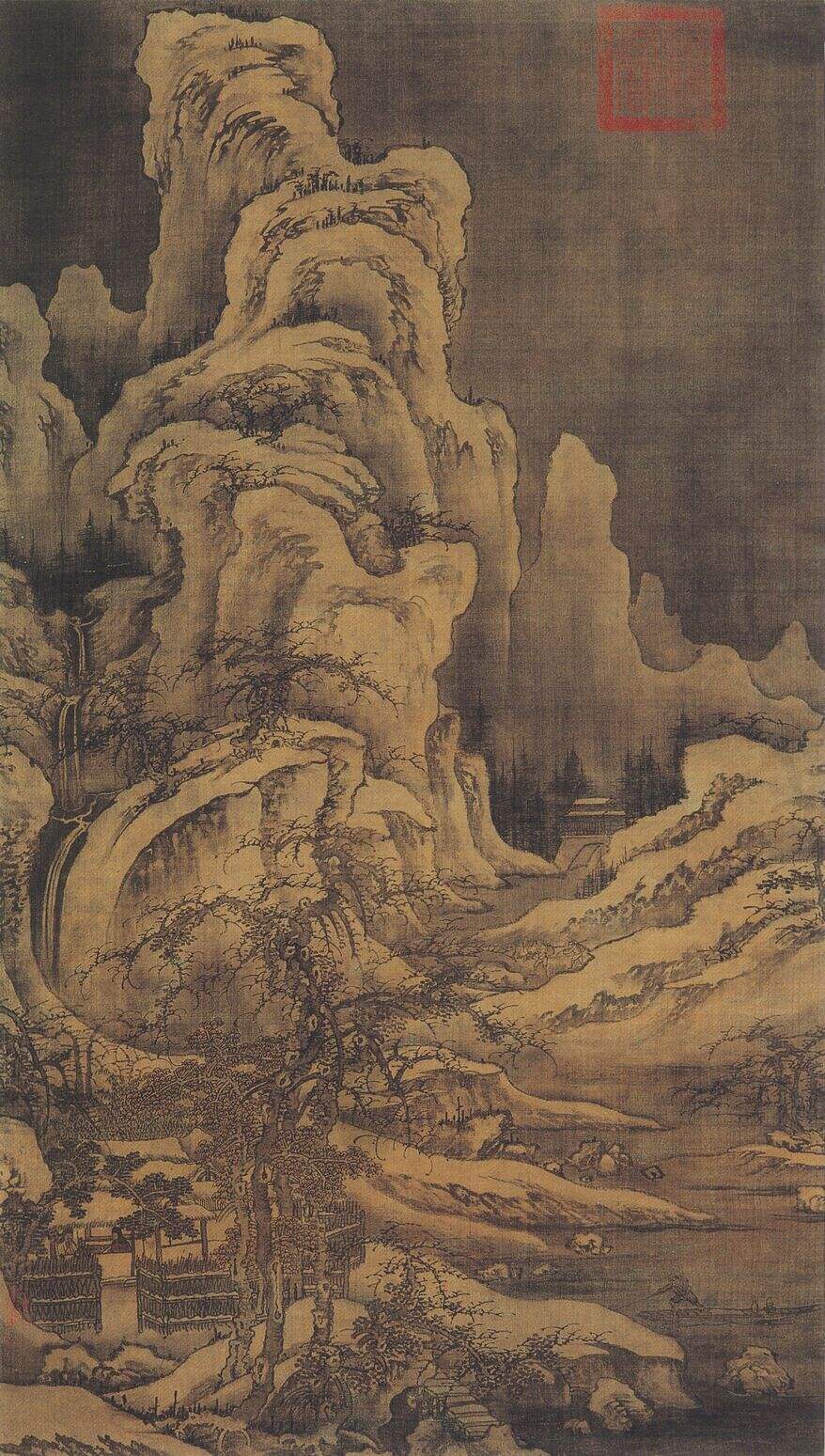 雪溪晚渡图缩略图