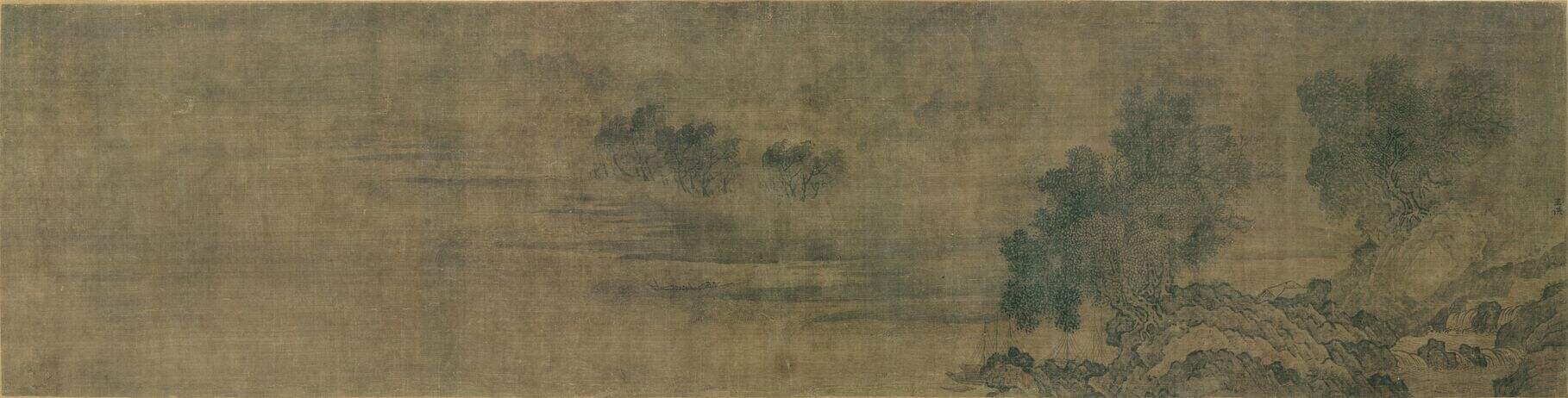 潇湘八景图卷之萧湘夜雨缩略图