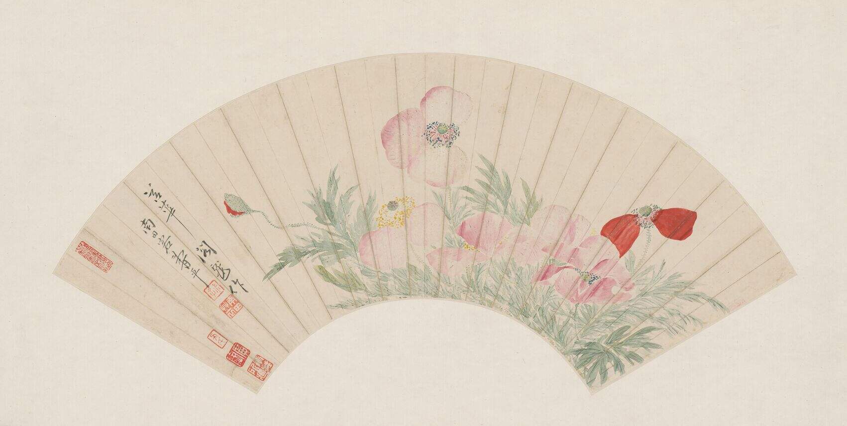 罂粟花图扇页缩略图