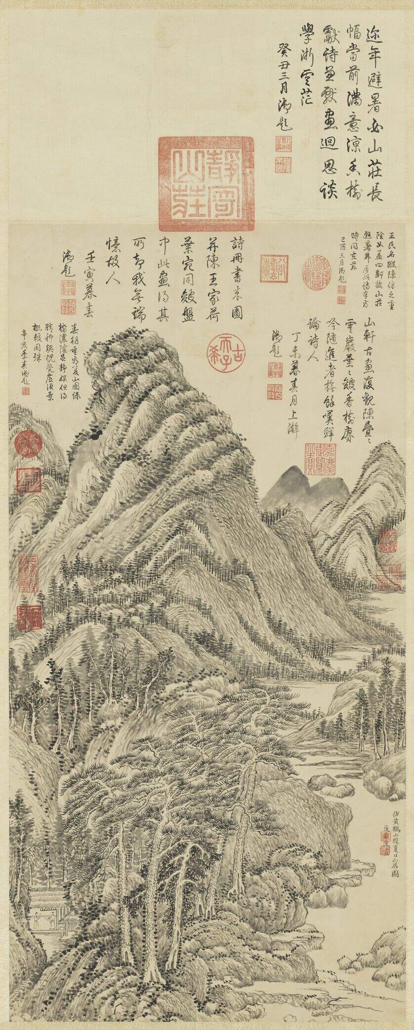 仿王蒙夏日山居图缩略图