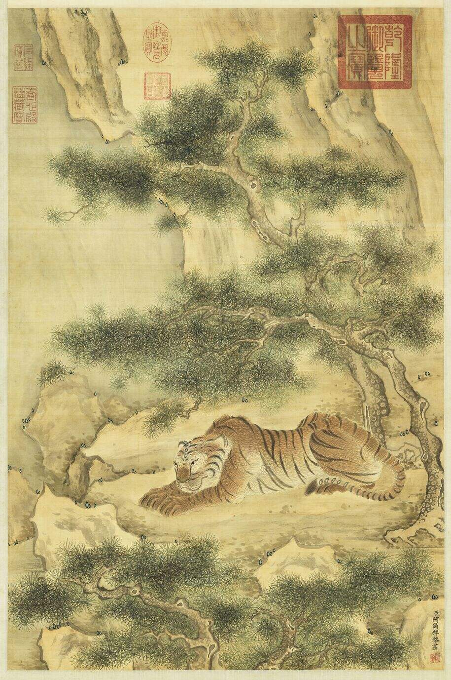 松间卧虎图缩略图