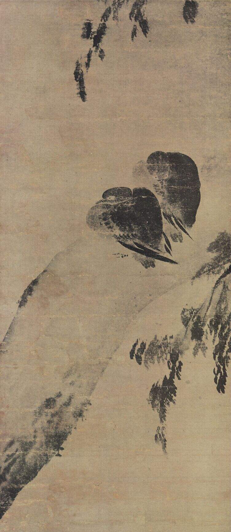 雨中双鸠图缩略图