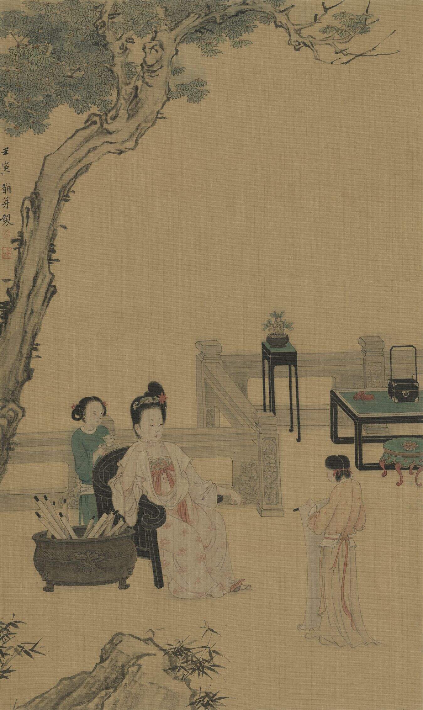 秋庭观画图缩略图