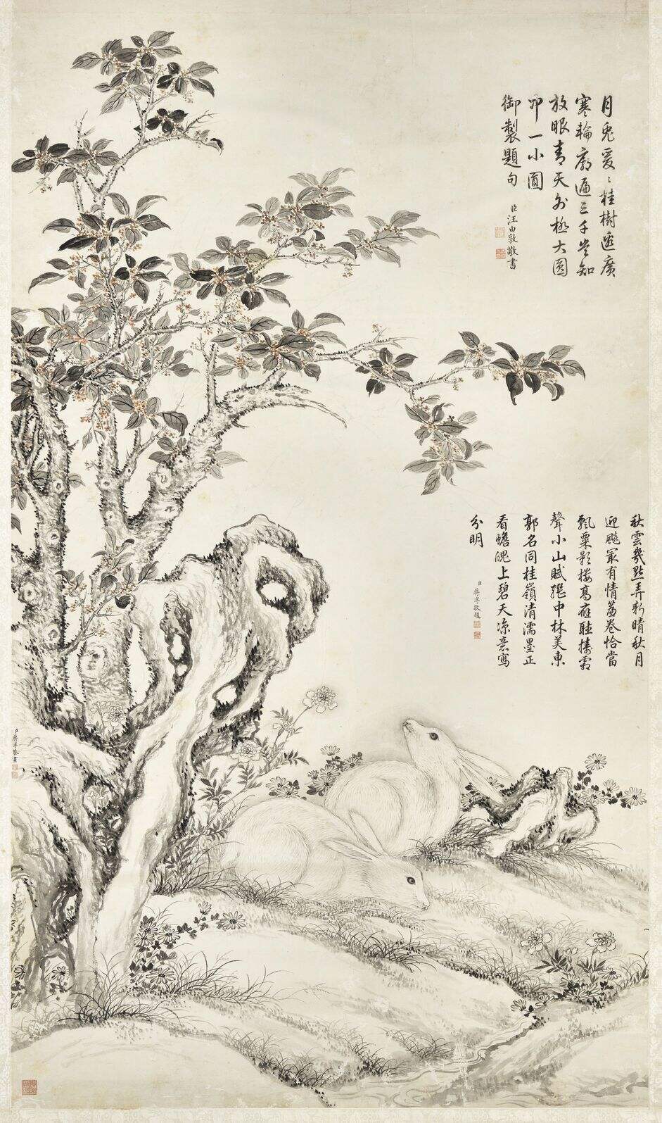 桂花双兔图缩略图
