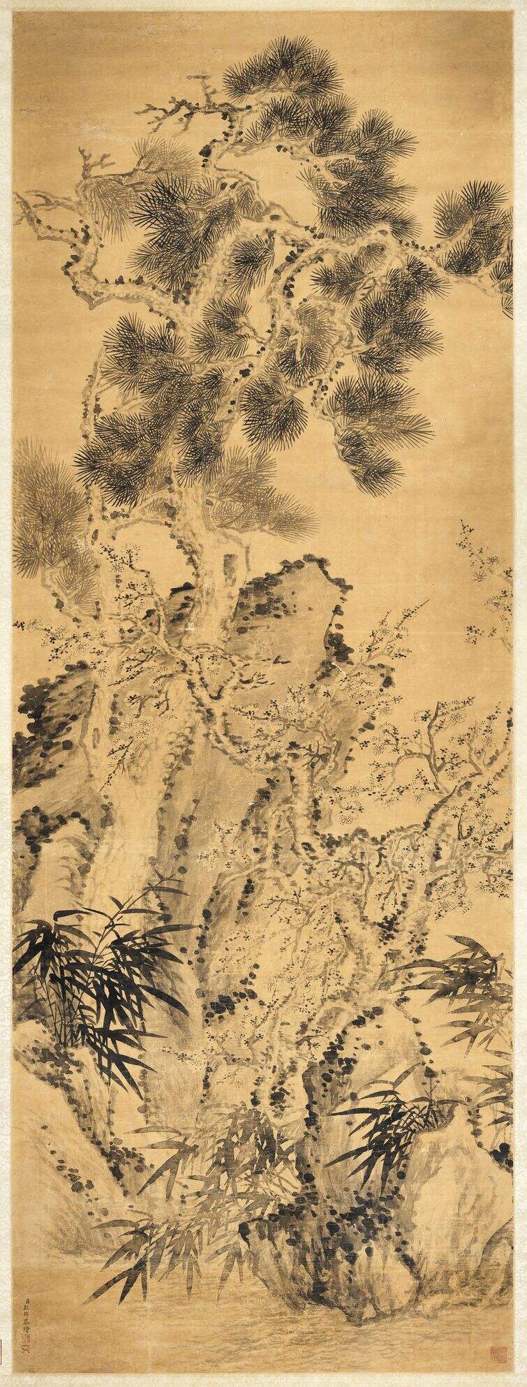 弘旿松竹梅石图缩略图