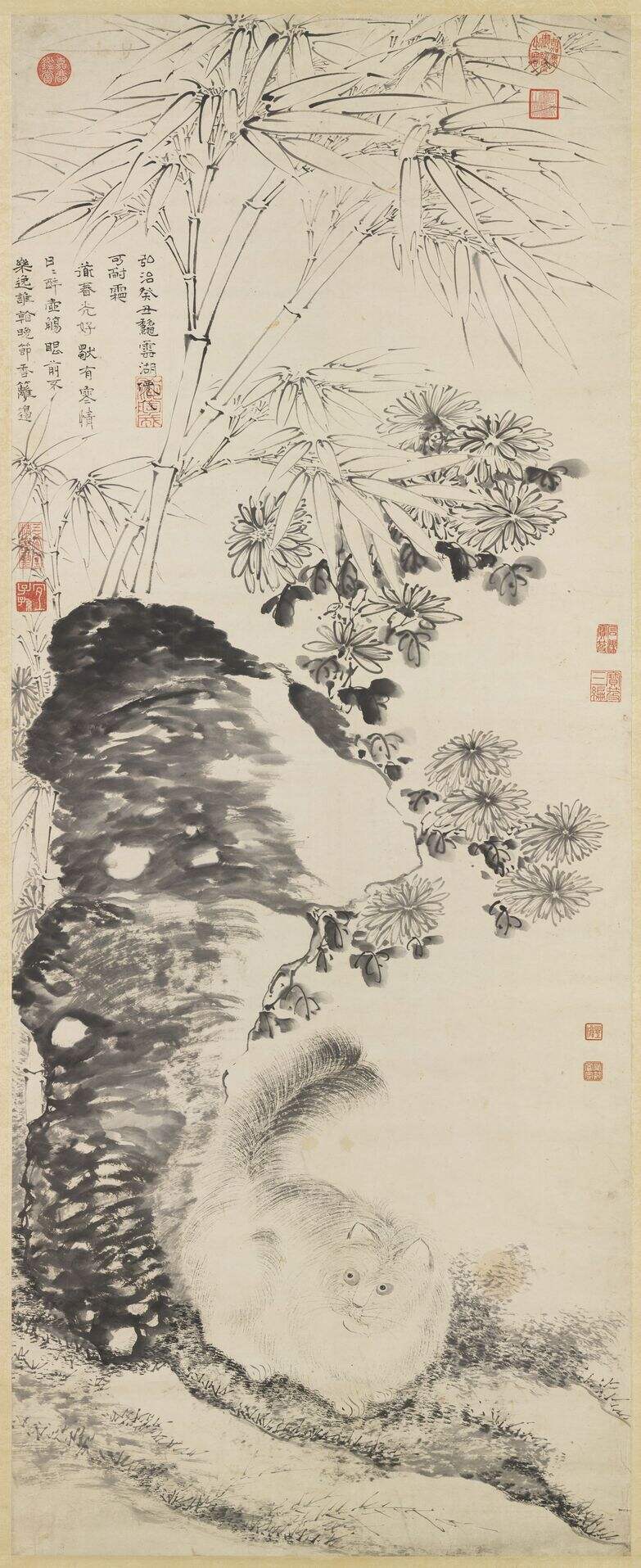 菊石戏猫图缩略图