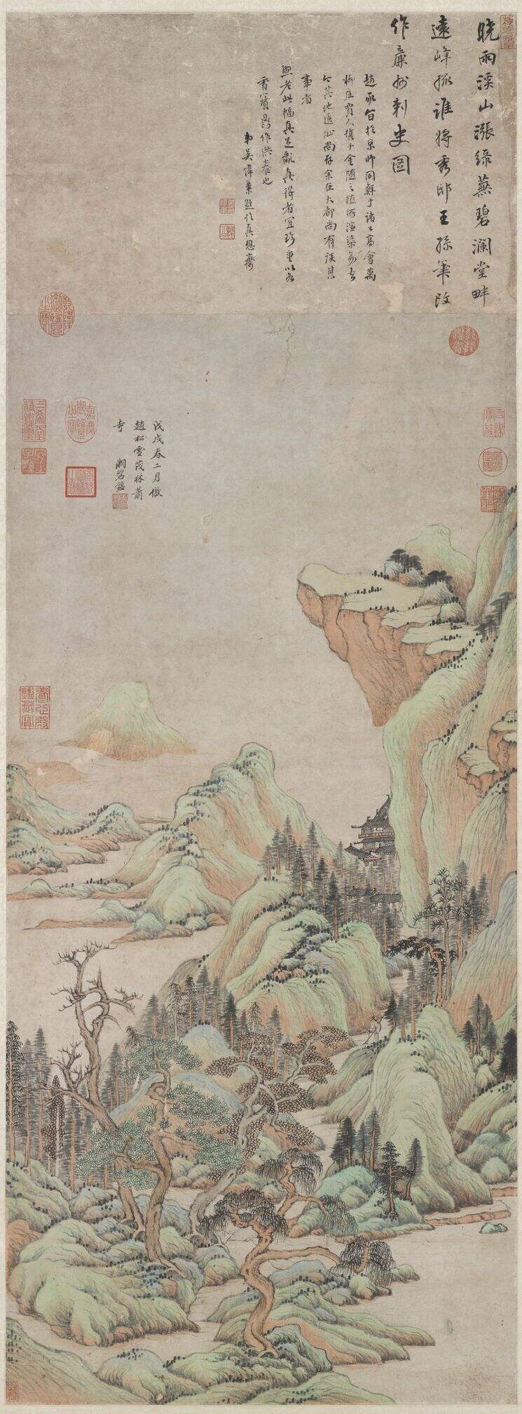 倣赵孟𫖯茂林萧寺图缩略图
