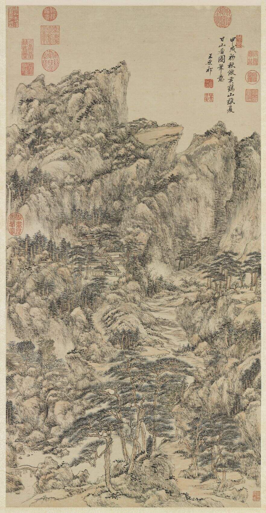 仿王蒙夏日山居图缩略图