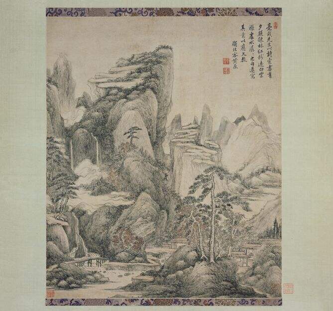 夕照疏林图轴缩略图