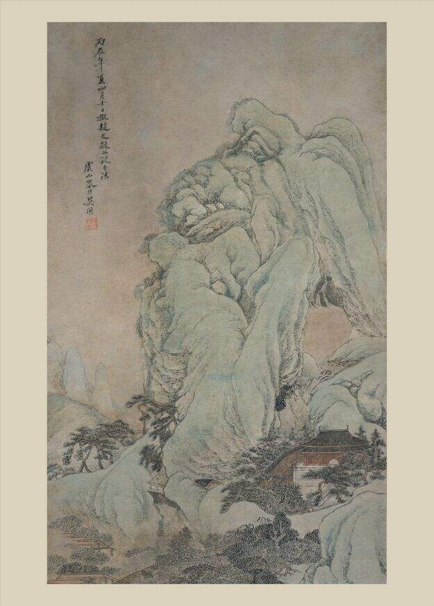 仿赵孟頫青绿山水轴缩略图