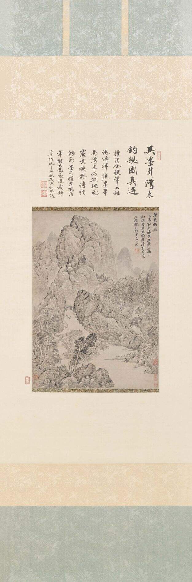 湾东钓艇图轴缩略图
